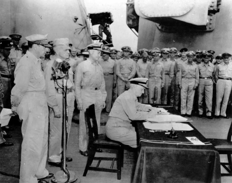 Admiral Nimitz Signs Treaty – The Pacific War Photos of Pfc Glenn W. Eve